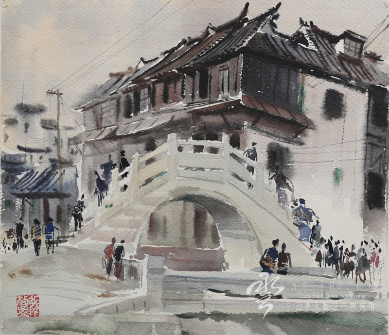 张效孟 《甪直镇民居》 30*34cm 1982年